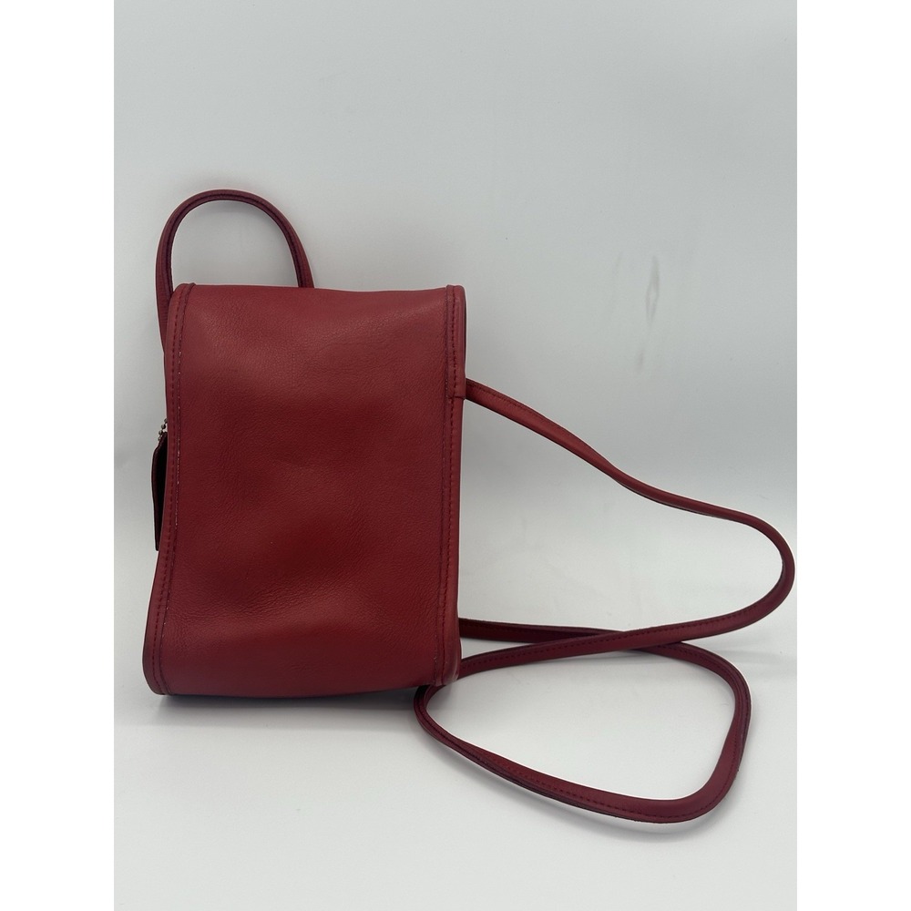 Vintage Coach red leather "scooter" crossbody bag, circa 1980s/90s - Picture 2 of 9